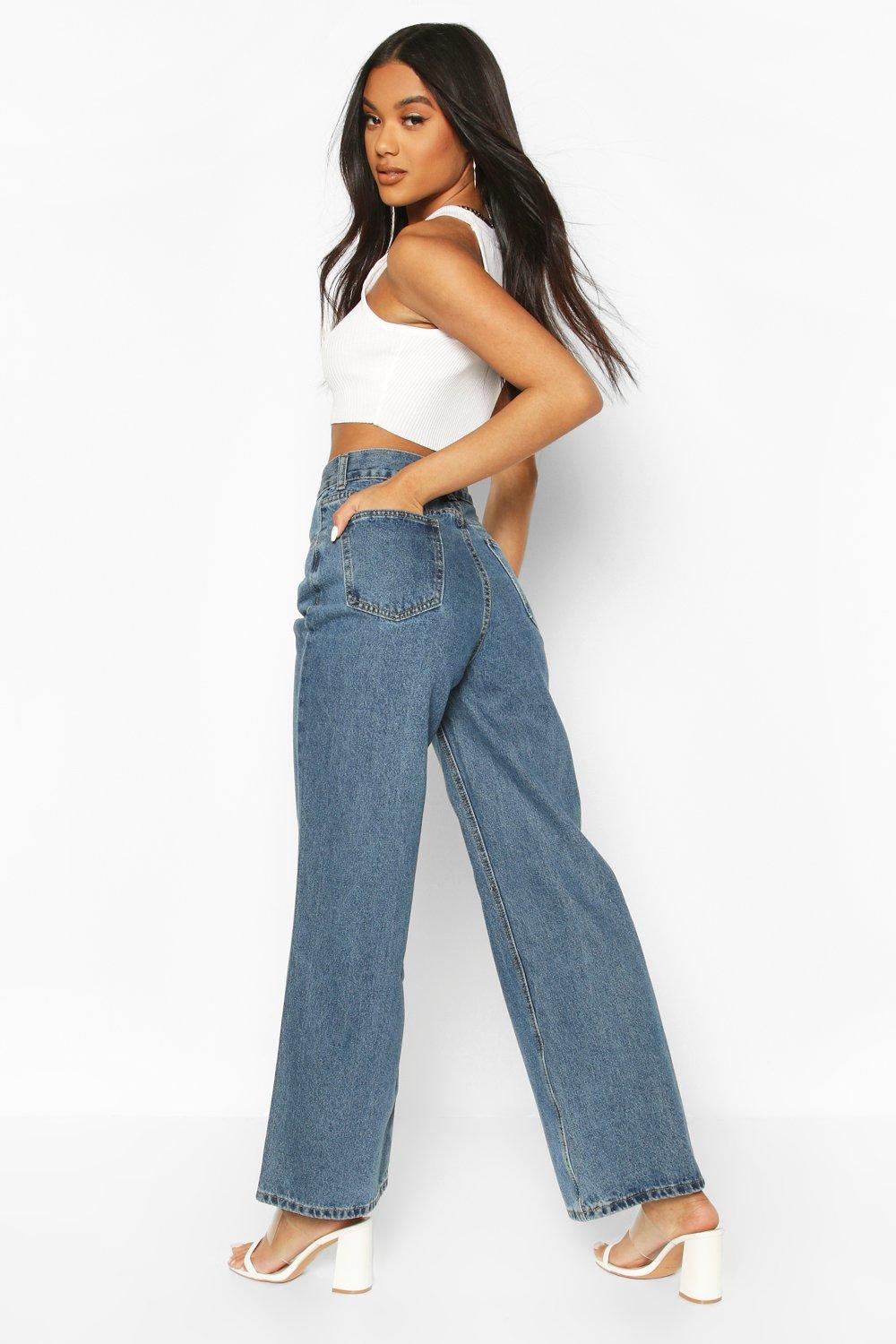Jean coupe large taille haute